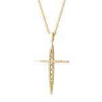 Γυναικείος Σταυρός , Χρυσός 18κ Με Διαμάντια